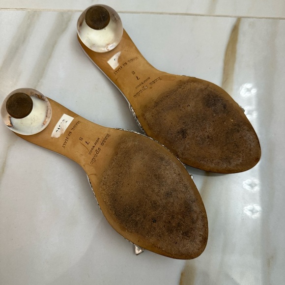 Kate Spade vintage kitten heel silver sandals - Picture 4 of 4